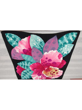 Vintage 1980s Neiman Marcus BIG MINT LEAFS Silk Scarf Fuchsia MADE IN ITALY Seta